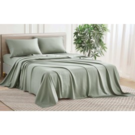 Sterling Creek 100% Tencel Lyocell Bed Sheets King Size 4-Piece Set - Luxury Soft Breathable Silky Smooth Cooling 16" Deep Pocket Sheets for Hot Sleepers (King, Eucalyptus)