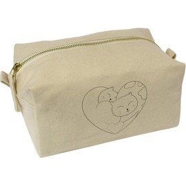 'Love Cats' Canvas Wash Bag/Makeup Case (CS00042759)