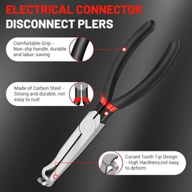 3Pcs Electrical Disconnect Pliers Set, Automotive Electrical Connector Separator with Straight & 60 Degree, Electrical Disconnect Pliers for Cars, Push Tab and Fuel Line Clip Removal Tool