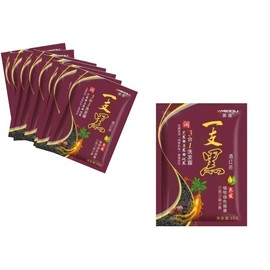 10 PACK Shampoo Tinte Instantáneo - Cubre Canas Naturalmente en tan solo 15 min. Jengibre shampoo con tinte paquete con 10 sobres de 30 grs c/u (vino)