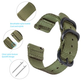 Zeit Diktator Watch Band Quick Release 18mm 20mm 22mm 24mm, Nylon Smart Watch Strap with Optional Colors