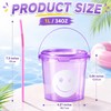 24 Pack 32oz Smile Face Drink Buckets with Lids and