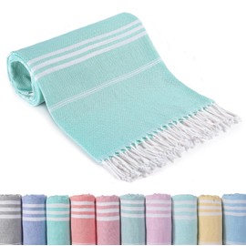 Hammam Towel XXL Beach Towel Sand-Free 90 x 200 cm Dark Turquoise Bath Towel Beach Quick Drying Towel Large Women's Beach Towel Cotton Thin Lightweight Beach Towel Hammam Towels Sauna Towel