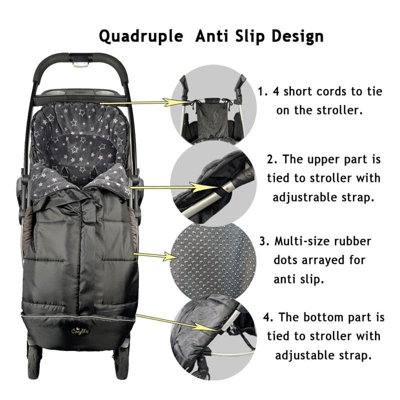 CozyMe Stroller Footmuff, Insulated Stroller Blanket Evelution, Water Repellent Winter
