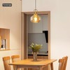 Fivemengo 9in Mid Century Modern Amber Glass Pendant Light Fixture
