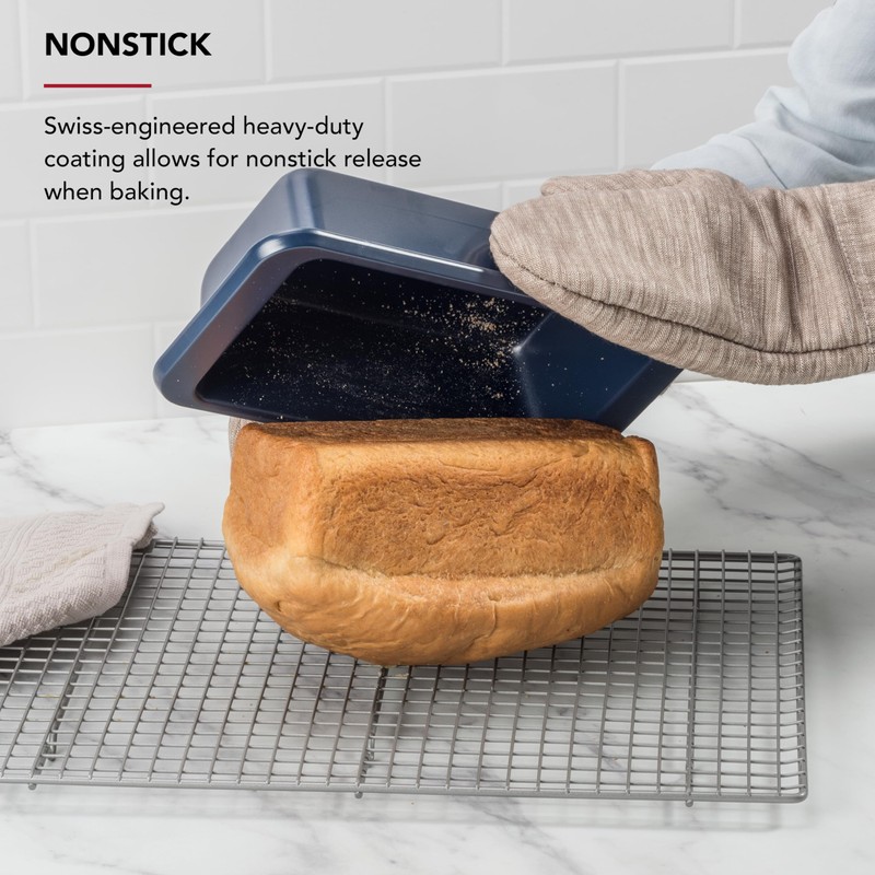 KitchenAid 9x5in Nonstick Aluminized Steel Loaf Pan, Ink Blue