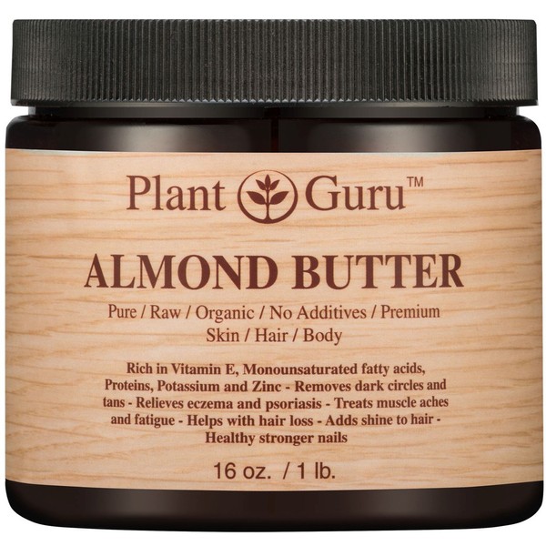 Almond Body Butter 16 oz 100% Pure Raw Fresh Natural Cold Pressed. Skin, Hair, Nail Moisturizer, For DIY Creams, Lip Balms, Lotions and Soap Making