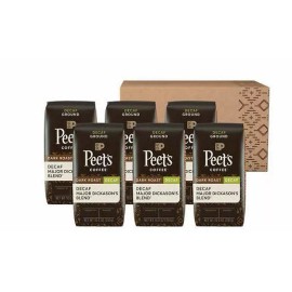 Peet's Coffee Decaf Major Dickason's Ground, 10.5 oz Bags, 6-pack
