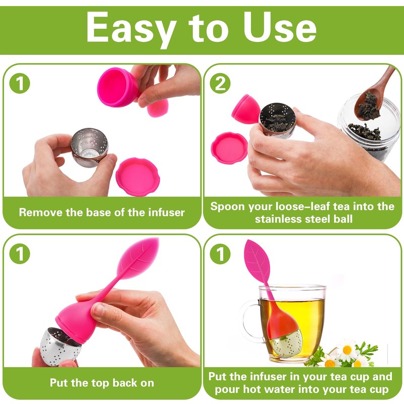 Bekith 7 Pack Silicone Tea Infuser, Cute Loose Leaf Tea