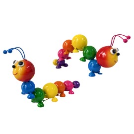 LINZHEN Metal Caterpillar Statue Indoor Outdoor Vivid Yard Art Garden Decor for Outside Patio Lawn Ornaments Fence Decorations Gift for Family Friends Garden Lovers 2 Pack(Color & Curved)