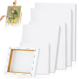 Canvas Painting Set, 6 Pcs Canvas for Painting Square Canvas Boards Blank Canvases for Art 3 Size Stretched Canvas Panels for Acrylic Painting Oil Painting(30x20cm 20x20cm 15x15cm)