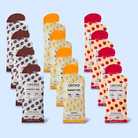 Lecka Energy Gel, 12 Gels | for Endurance Exercise, Made with Real Fruits and Basil Seeds, Provides Natural Energy and Electrolytes (Variety Pack)