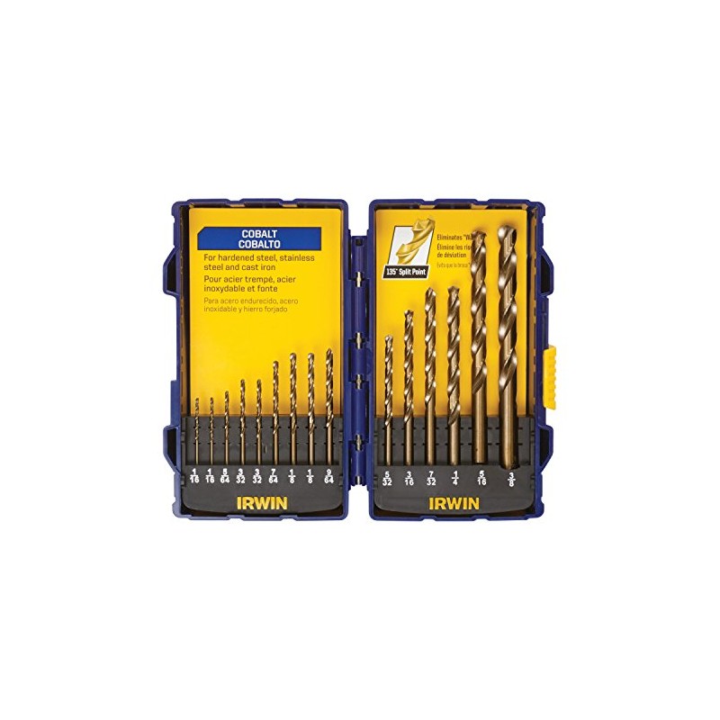 Irwin Tools IRWIN Drill Bit Set, Cobalt Alloy Steel, 15-Piece