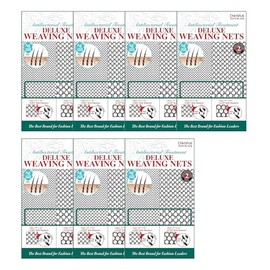 DONNA Deluxe Weaving Nets Combo 2pcs 17" x 12" | Mesh Hole Wig Cap for Women | Black Weaving Net for Comfortable and Secure Wig Installation (7 PC)