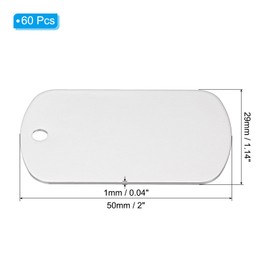 PATIKIL Metal Engraving Blank Tags, 45 Pcs Rectangle Aluminum Blank Tags Metal DIY Tag with Hole for Engraving Stamping Jewelry Bracelet Necklace DIY Craft Making, Black