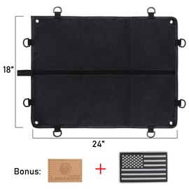Tactical Patch Display Panel Holder Board Foldable Military Hook and Loop Emblems Holder (Black, Small (18" x 24"))
