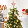 VEYLIN Christmas Tree Topper,20CM Gold Glittered Star Christmas Tree Topper