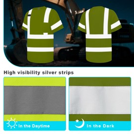 Besentinels Class 3 High Visibility Shirts for Men Women, Short Sleeve Hi Vis Work Shirts, Constrcution, Roadwork, Utility, Yellow Small
