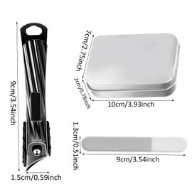 Robust Stainless Steel Fingernail Clippers, Ingrown Nail Clippers, Large Fingernail Clippers, Curved Blade Nail Cutter with Fingernail File, Ingrown Toenail Clippers for Men and Women