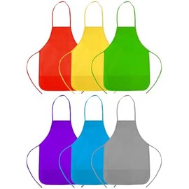 CHRORINE 6/12/24 Pack Kids Painting Apron Toddler Art Aprons for Kids Paint Apron Smock for Painting Cooking Craft Activity