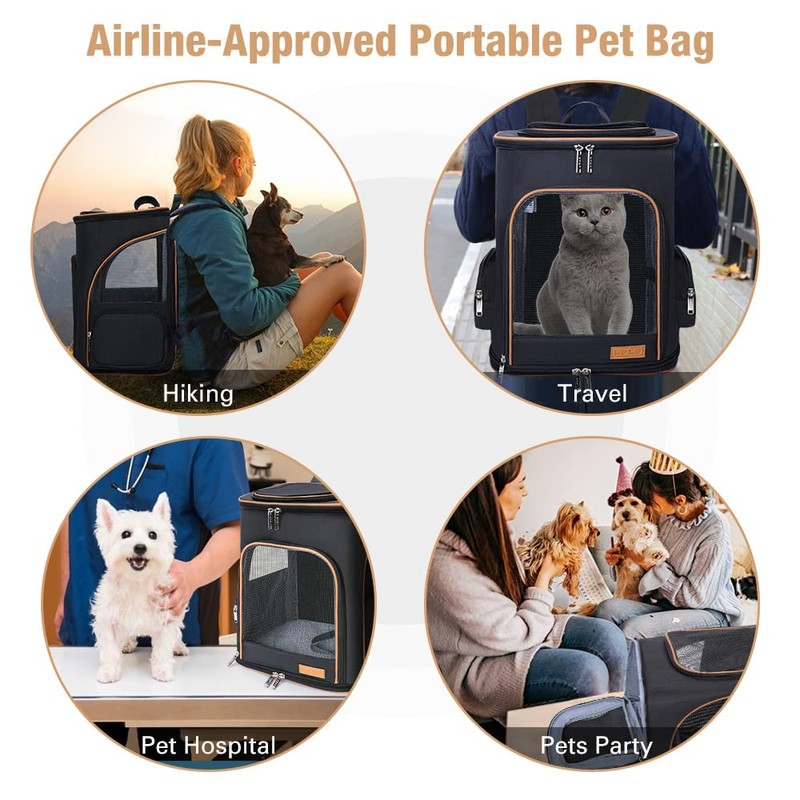 Lekereise Large Cat Backpack Carrier Expandable Pet Carrier Backpack for