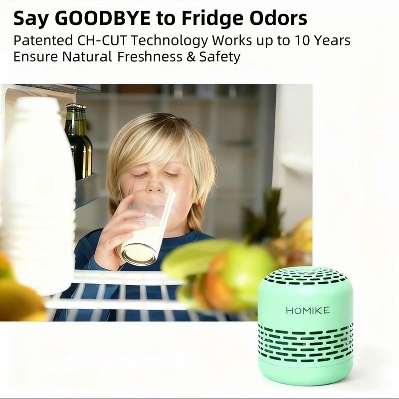 HOMIKE Refrigerator Deodorizer, Odor Eliminator,Last up to 10 Years for