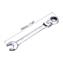 sourcing map 9/16 Inch Flex-Head Ratcheting Combination Wrench SAE 72 Teeth 12 Point Ratchet Box Ended Spanner Tools, Cr-V