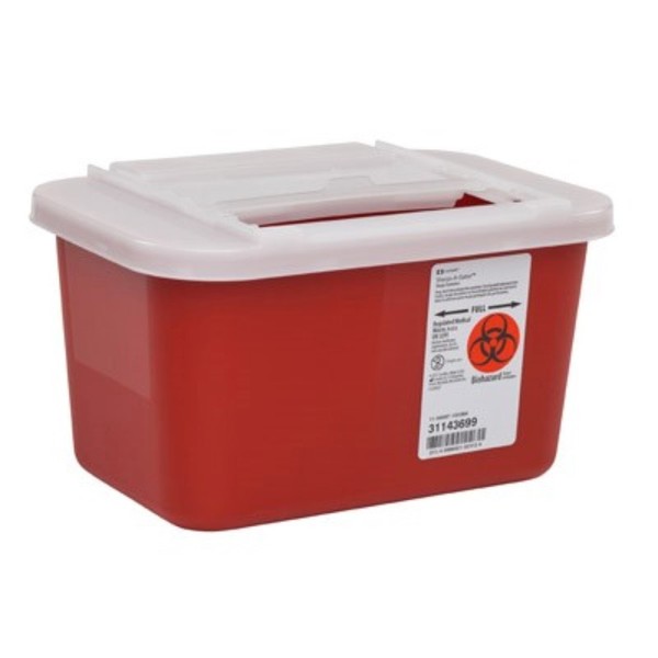 Kendall Sharps Container 1 Gallon Container Red With Clear Lid - Model 31143699 by Kendall Healthcare