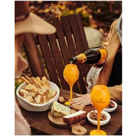 Veuve Clicquot Orange Acrylic Champagne Flute Goblets x 6 New