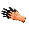 Jah Nylon Fine Knit Gloves Orange with Latex Coating (Black)