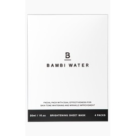 Bambi Water Pack Face Pack, Sheet Mask, Individual Packaging, 4 Pieces, Contains 1.1 fl oz (30 ml) of Serum, Whitening, Moisturizing, Sensitive Skin