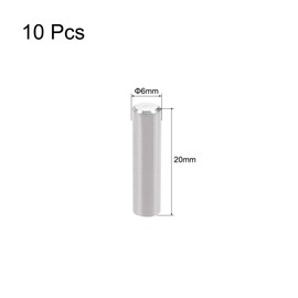 sourcing map 10 Pcs 6mm x 20mm Dowel Pin 304 Stainless Steel Pegs Support Shelves Silver Tone