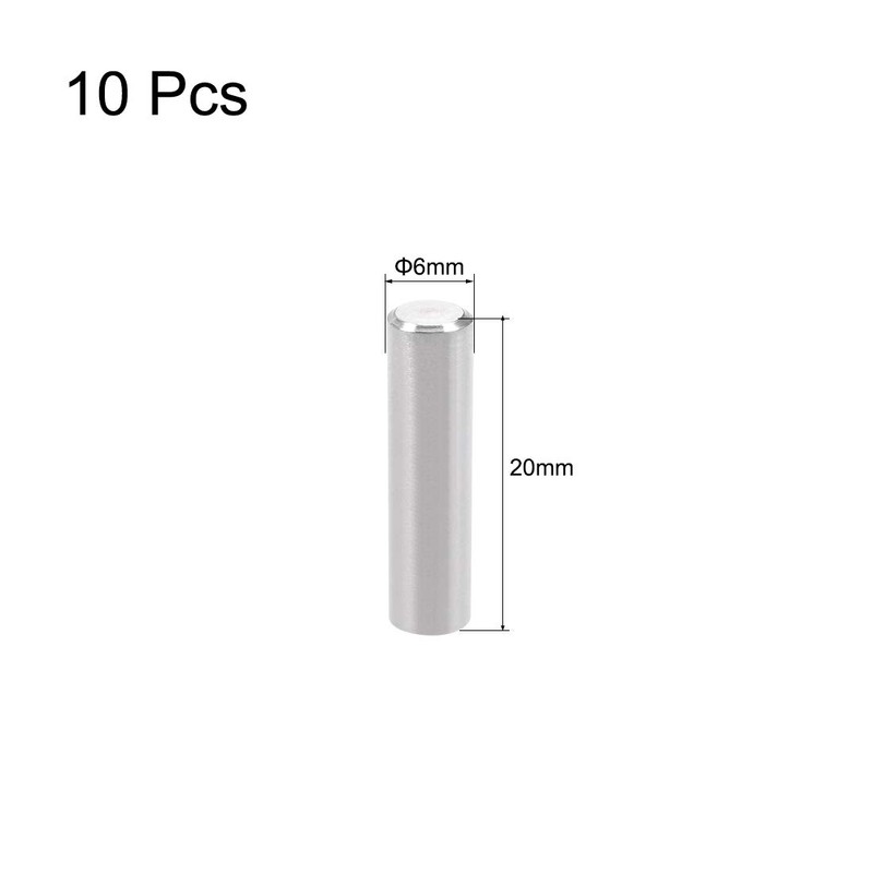 sourcing map 10 Pcs 6mm x 20mm Dowel Pin 304