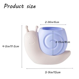 Qaoliffa Cute Snail Makeup Brush Holder,Snail Pen Holder,Toothbrush Holder,Multi Functional Storage Box,Decorations for Offices, Homes, and Bathrooms (Yellow)