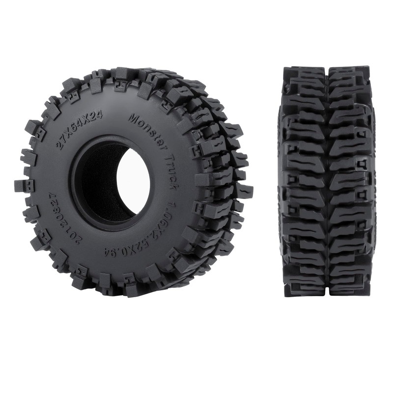 JGGZONE 4Pcs 1.1" RC Rubber Crawler Mud Terrain Tires Super