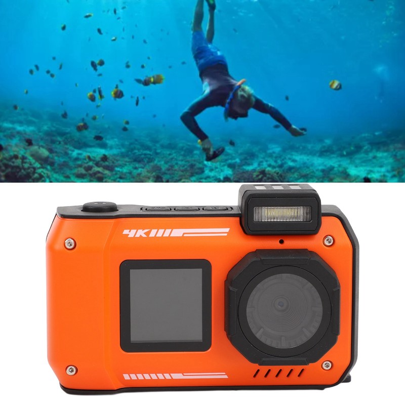 4K 65MP Underwater Camera Autofocus 2.88in 1.44in Dual Screen 2500mAh