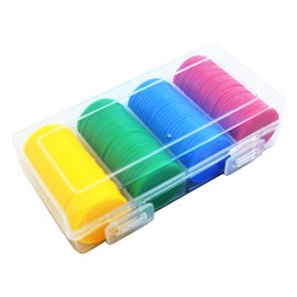 Smartdealspro Set of 100 1 Inch Opaque Plastic Learning Counters Mini Poker Chips Game Tokens with Storage Box (4 Colors-Red,Yellow,Blue,Green)