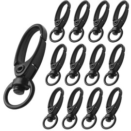 Swivel Clasp Clips,50pcs 35mm Swivel Trigger Clips Metal Keyring Clasps Snap Hooks for Hanging Key Chains Dog Leashes Crafts Decorations,Black