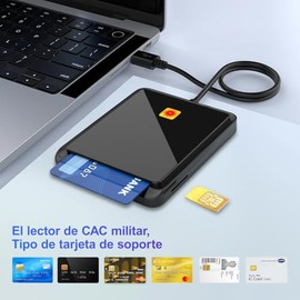 CAC Lector de Tarjetas Inteligentes, Reader USB C, Consulta saldo Trabajo impuestos Transferencia cajero automático en línea, Adaptador de Tarjeta, Co