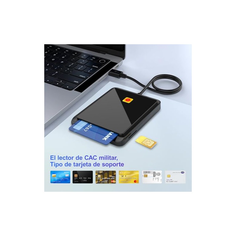 CAC Lector de Tarjetas Inteligentes, Reader USB C, Consulta saldo