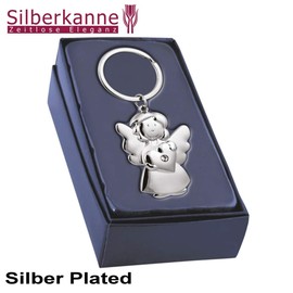 SILBERKANNE Angel Keyring 8 x 4 x 1 cm Premium Silver Plated Elegant Silver Plated in Top Workmanship Ready to Give as a Gift with Stylish Gift Packaging, silver