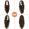 NAYOO NAYOO 26 Inch Long Curly Middle Part Synthetic Heat