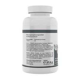 Health+ Selenium 60 Capsules with 200 mcg, Essential Trace Element for Maintaining Normal Hair and Nails, with Sodium Selenite & L-Selenomethionine, Made in Germany