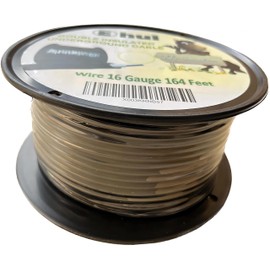 EhuI Electric Fence 16Gauge Steel Core Double Insulated Lead Out Underground Cable 164feet (50M) Length Spooled with Cable Reel