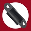 Door Latch Keep Strike Dust Box Black Plastic Small 75mm