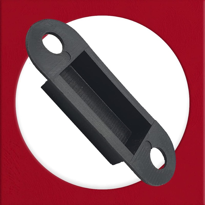 Door Latch Keep Strike Dust Box Black Plastic Small 75mm