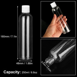 KUKLIPJIM 100 Pack 1 oz Plastic Bottles with Caps, Clear Empty Bottles, Flip Top for Lotion and Shampoo, Travel-Friendly, BPA-Free