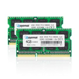 8GB (4GBx2) PC3-10600 DDR3 1333 RAM 2Rx8 204-pin 1.5V CL9 4GB Memory Upgrade for Early/Late 2011 13/15/17 inch MacBook Pro, Mid 2010 and Mid/Late 2011 21.5/27 inch iMac, Mid 2011 Mac Mini