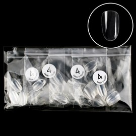 Elvia Nail Tips Short Oval No. 4 50p, clear, 4 pieces / 엘비아 네일팁 숏오발 4호 50p, 클리어, 4개