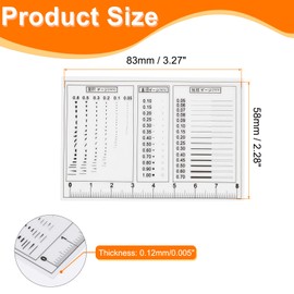 HARFINGTON 3pcs High Precision SEC Size Estimation Chart 88x58mm Transparency Flaw Detection Film Ruler for Diameter Area and Line Width Defects Measuring